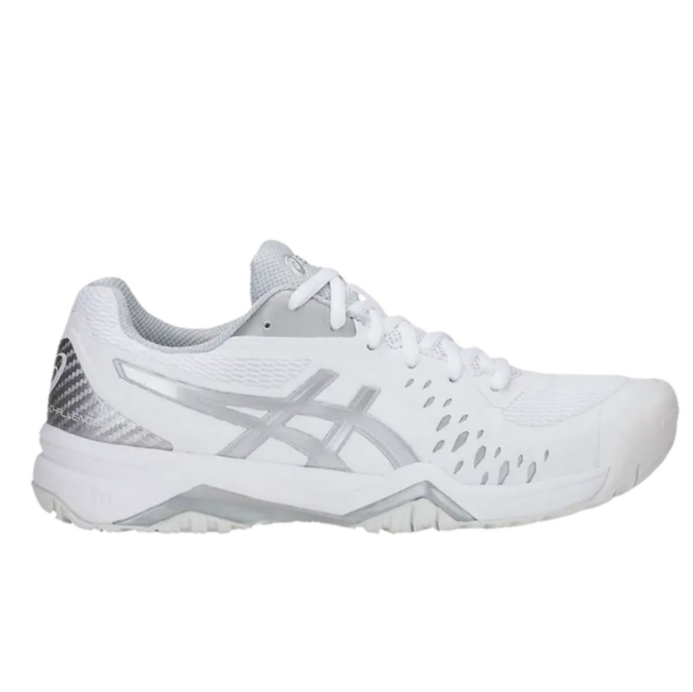 ASICS  Women's Gel Challenger 12 White and Silver Sports Sneakers Size 8